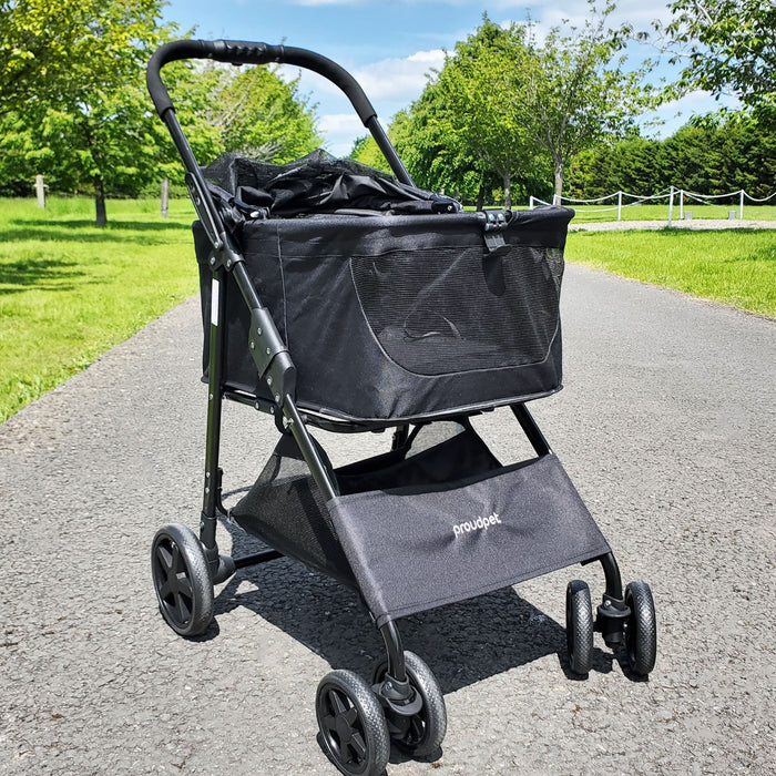 Luxury Pet Stroller - Comfortable 4-Wheeled Mobile Home for Cats & Dogs - Ideal for Aging Pets and Long Walks