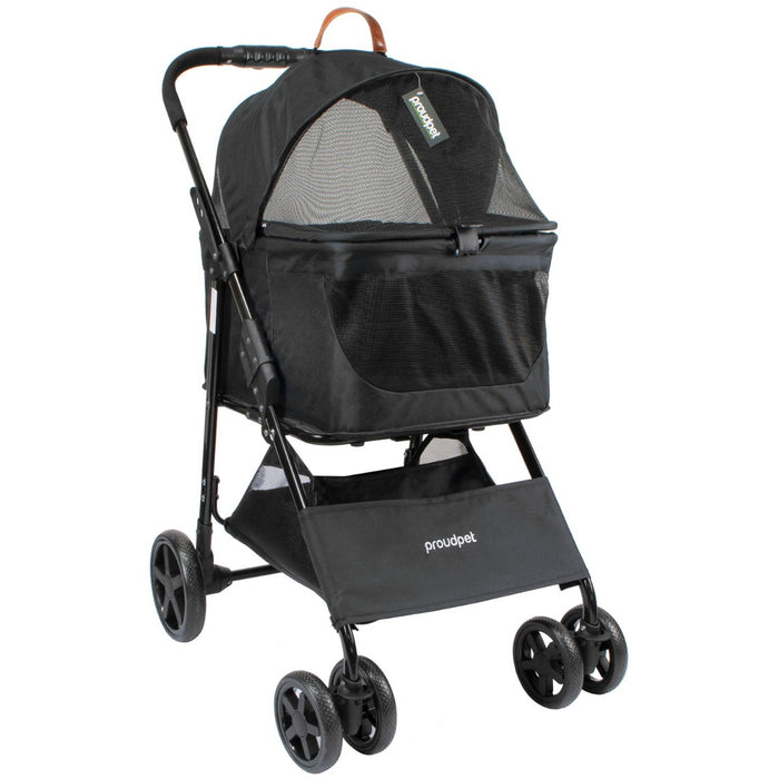 Luxury Pet Stroller - Comfortable 4-Wheeled Mobile Home for Cats & Dogs - Ideal for Aging Pets and Long Walks