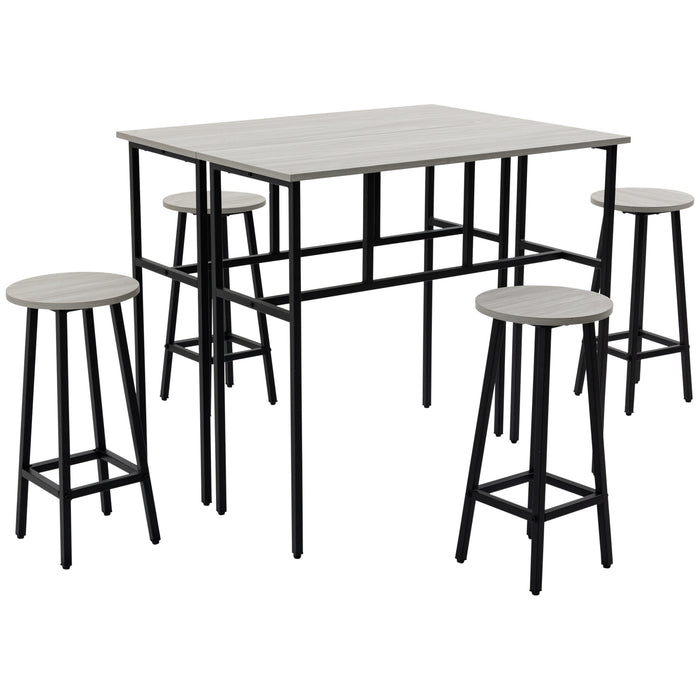 6-Piece Bar Table Set with Stools - Dual Breakfast/Counter Height Dining Tables for Kitchen or Living Room - Perfect for Small Spaces & Entertaining Guests