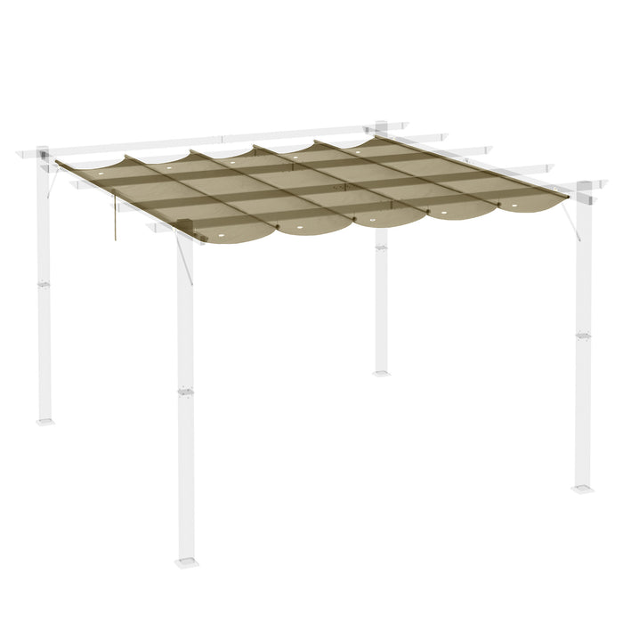 Retractable Pergola Shade Cover 3x3m - Durable Replacement Canopy Fabric, Gazebo Compatible, in Elegant Tan - Ideal for Outdoor Comfort and Entertaining