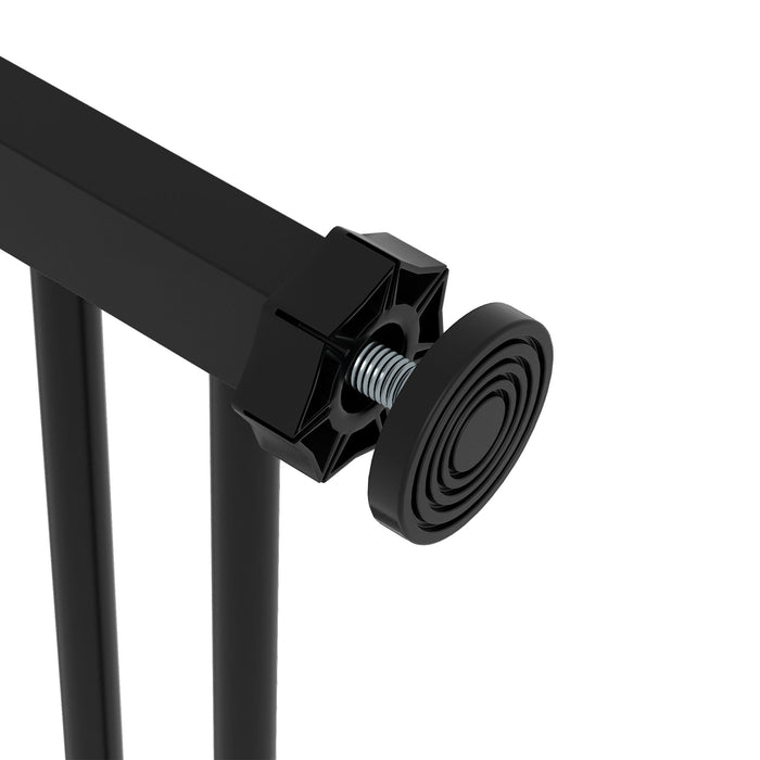 Adjustable Metal Dog Gate, 74-87cm Width, Black - Secure Pet Barrier for Home Safety - Ideal for Keeping Dogs Restricted in Certain Areas