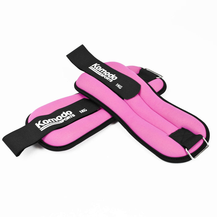 Pink Neoprene Ankle Weights - 3kg Adjustable Pair for Fitness Training - Designed for Gym Enthusiasts and Home Workouts