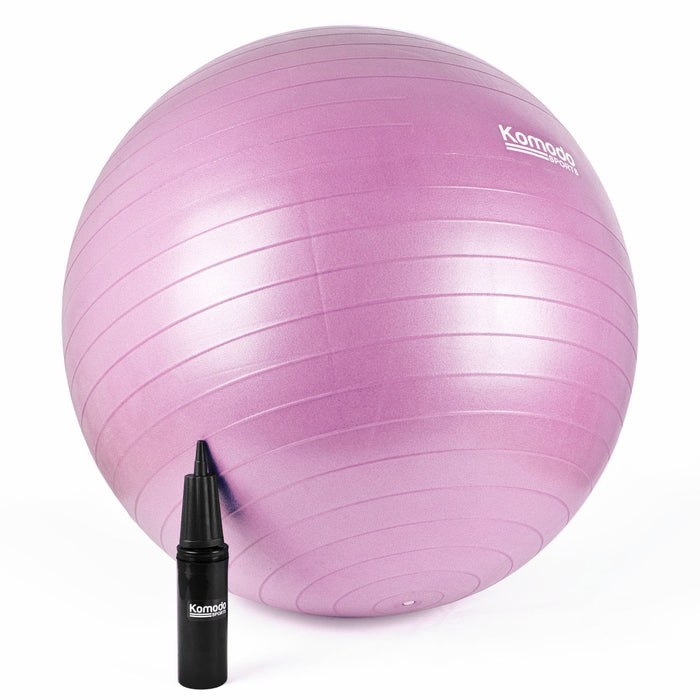 Extra Large 85cm Yoga Ball - Durable Anti-Burst Exercise Stability Sphere in Pink - Ideal for Yoga, Pilates & Fitness Enthusiasts