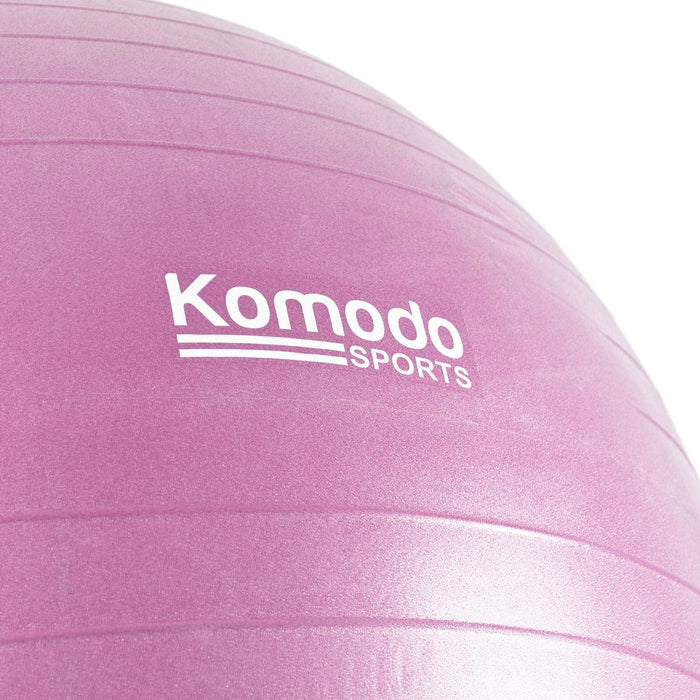 Exercise Stability Ball for Fitness - 65cm Anti-Burst Yoga and Pilates Ball in Pink - Ideal for Home Workouts and Core Training
