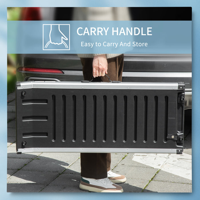 Portable Folding Dog Ramp with Carry Handle - Non-Slip Secure Pet Access for Vehicles, Aluminium Frame - Ideal for Elderly or Injured Pets, Easy Car Entry