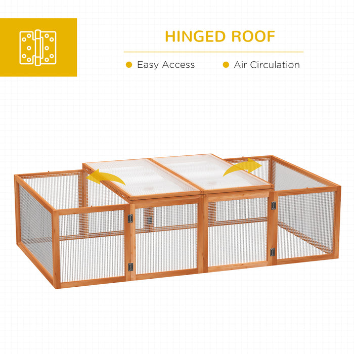 Outdoor Wooden Rabbit Hutch - Guinea Pig Cage with Wire Mesh Safety Run - Spacious Bunny Play Space 181x100x48cm for Pet Comfort and Security