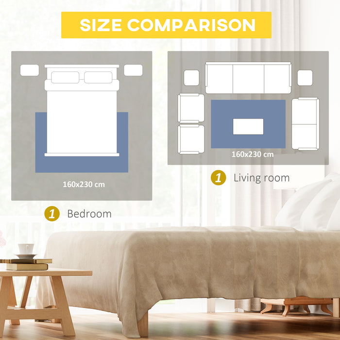 Blue Geometric Rug - Modern Area Rug for Living Room, Bedroom, Dining - Large 160x230 cm Carpet for Stylish Home Decor