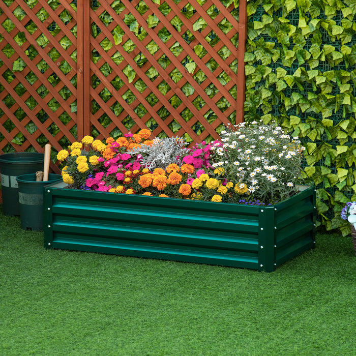 Galvanized Steel Raised Garden Beds - Durable Outdoor Planter Boxes for Herbs and Vegetables - Ideal for Patio, Backyard, and Balcony Gardening