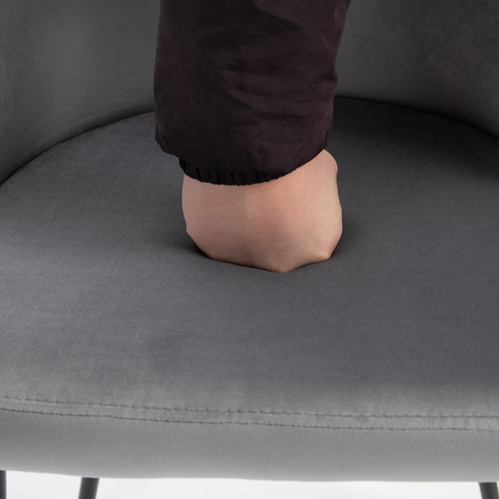 Contemporary Grey Dining Chairs, Set of 2 - Soft Fabric Seat and Back, Sleek for Office and Kitchen - Ideal for Dining and Living Room Comfort