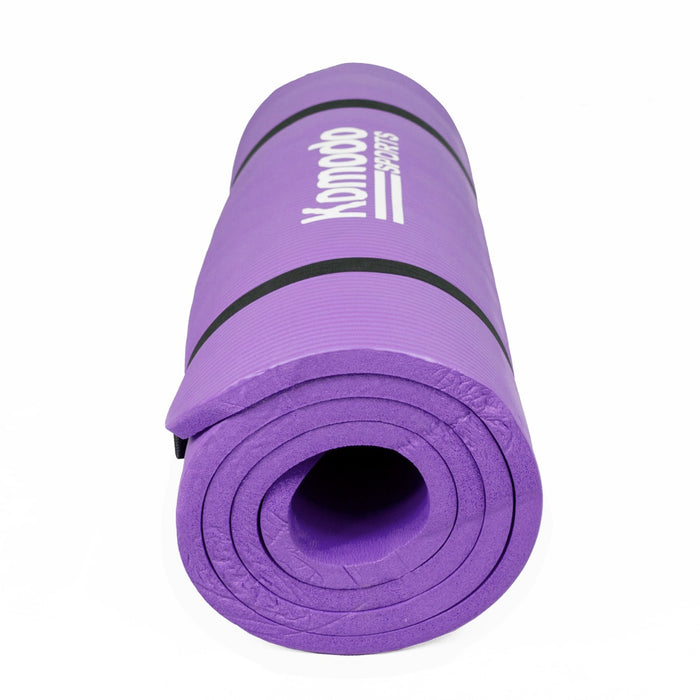 Extra Thick 15mm Exercise Mat - High-Density, Non-Slip Workout Pad in Purple - Ideal for Yoga & Gymnastics Comfort