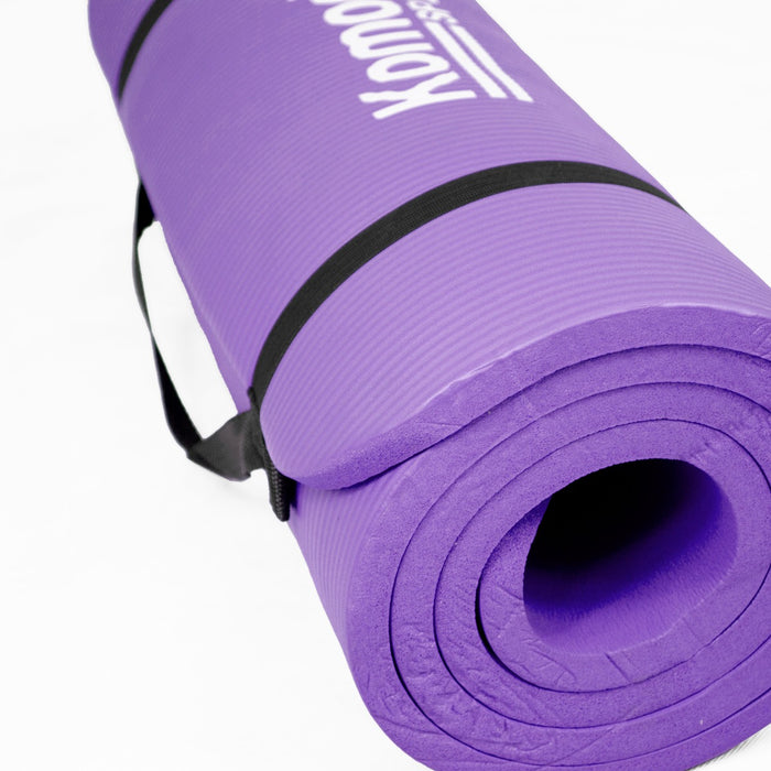 Extra Thick 15mm Exercise Mat - High-Density, Non-Slip Workout Pad in Purple - Ideal for Yoga & Gymnastics Comfort