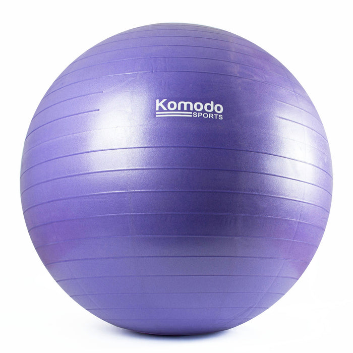Purple Fitness Balance Ball 65cm - Durable Anti-Burst Yoga Ball for Stability and Core Training - Ideal for Pilates, Gym Workouts & Physical Therapy