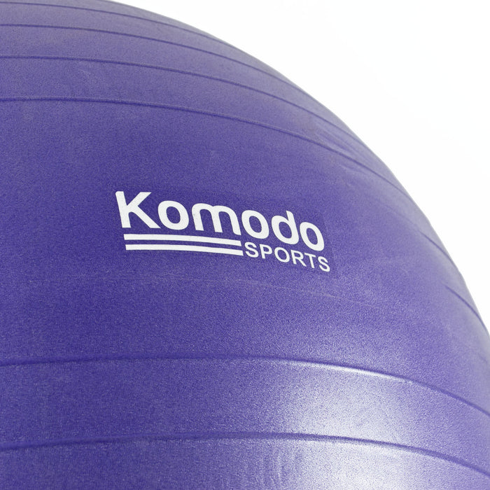 Purple Fitness Balance Ball 65cm - Durable Anti-Burst Yoga Ball for Stability and Core Training - Ideal for Pilates, Gym Workouts & Physical Therapy