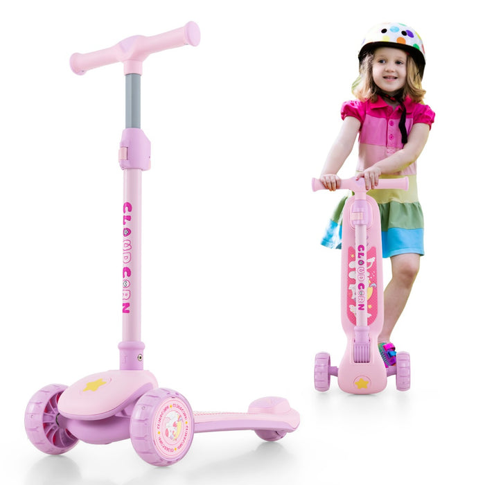 Extra Wide Deck and LED Lighted PU Wheels Kick Scooter - White - Perfect for Kids and Teens Seeking Fun and Adventure