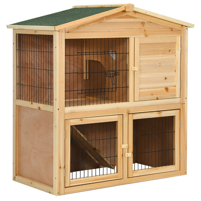 Large Bunny Rabbit Cage Brand - Spacious, Waterproof Roof Hutch - Suitable for Outdoor Use, Ideal for Rabbit Safety and Comfort