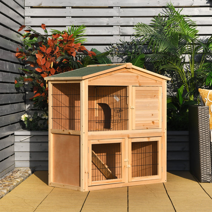 Large Bunny Rabbit Cage Brand - Spacious, Waterproof Roof Hutch - Suitable for Outdoor Use, Ideal for Rabbit Safety and Comfort