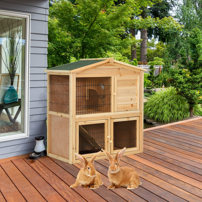 Large Bunny Rabbit Cage Brand - Spacious, Waterproof Roof Hutch - Suitable for Outdoor Use, Ideal for Rabbit Safety and Comfort