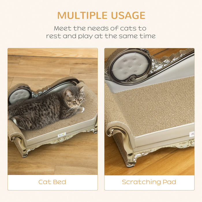 Cat Corrugated Scratching Pad - Durable Lounger and Play Station with Catnip - Ideal for Claw Maintenance & Furniture Protection