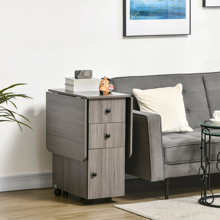 Openable Drawer Table Extendable Rolling Dining Table with Drawers & Shelf - Seats 4-6 ...