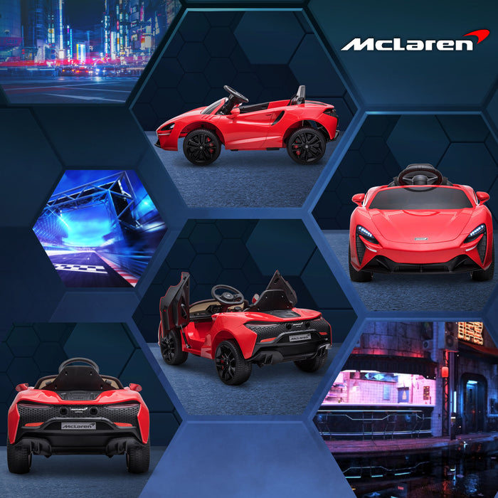 McLaren Kids Electric Ride-On Car with Butterfly Doors - 12V Battery-Powered Vehicle, Remote Control, Horn, Headlights, MP3 Player - Ideal for Young Drivers and Car Enthusiasts