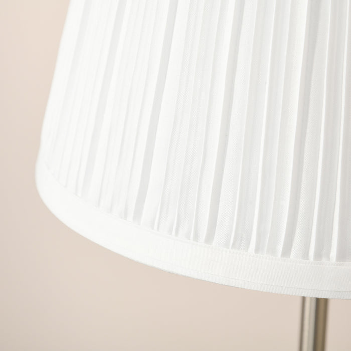 Modern Pleated Fabric Table Lamp - Elegant Metal Base Home Accent Lighting - Ideal for Living Room, Bedroom, or Office Decor