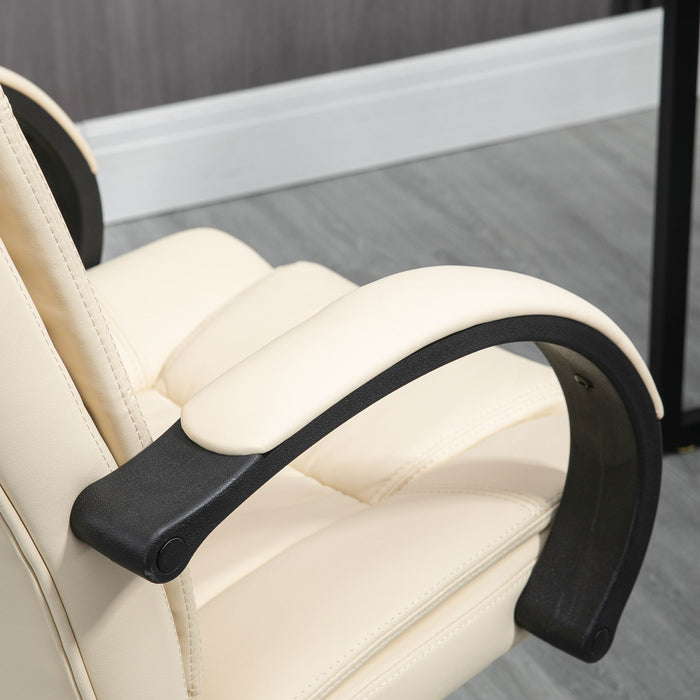 Ergonomic High Back Chair - Swivel Executive Office Chair with PU Leather, Padded Armrests, Adjustable Height & Tilt - Comfortable Seating for Professionals and Home Offices