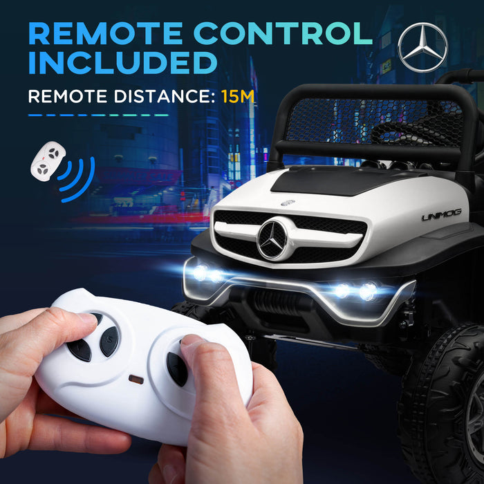 Licensed Mercedes-Benz 12V Kids Electric Ride-On Car - Battery-Powered Off-Road Vehicle with Remote Control, Horn, and Lights - Ideal for Young Adventurers and Playtime Fun