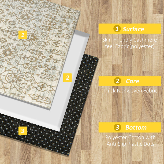 Floral Pattern Beige Area Rug - Decorative Carpet for Home Interiors - Ideal for Living Room, Bedroom, and Dining Room, Size 230x160cm