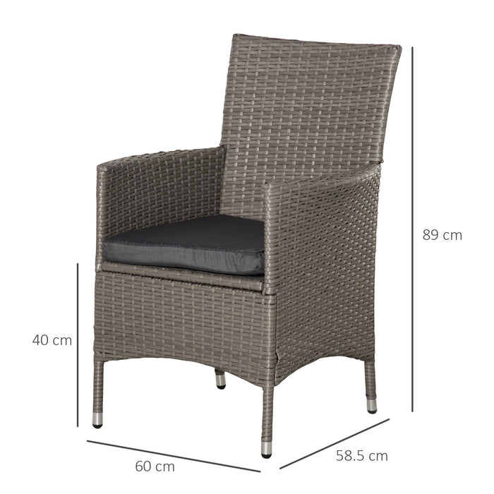 2-Seater Rattan Armchair - Outdoor Patio Dining Chair with Cushions and Armrests - Ideal for Garden Comfort and Entertaining Guests