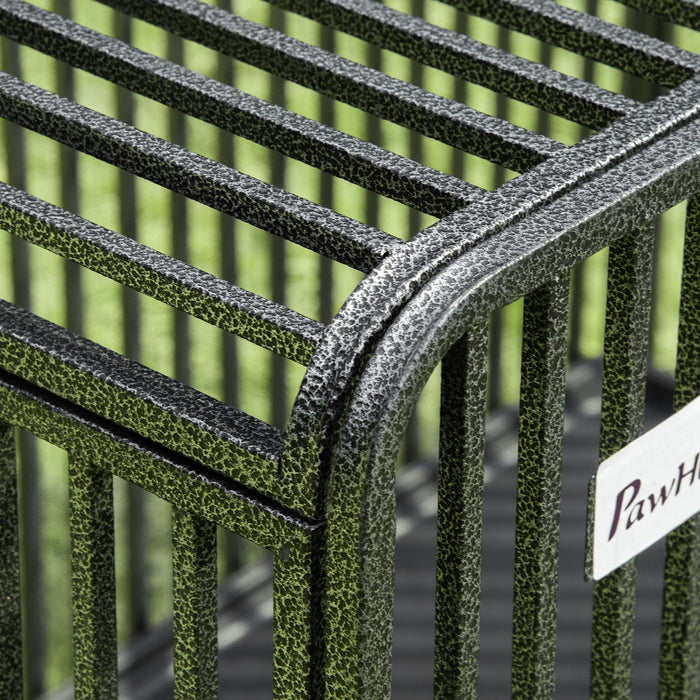 Heavy Duty Foldable Dog Crate with Wheels - Portable Dog Kennel for Large and Medium Dogs, Removable Tray - Ideal for Home and Travel Use