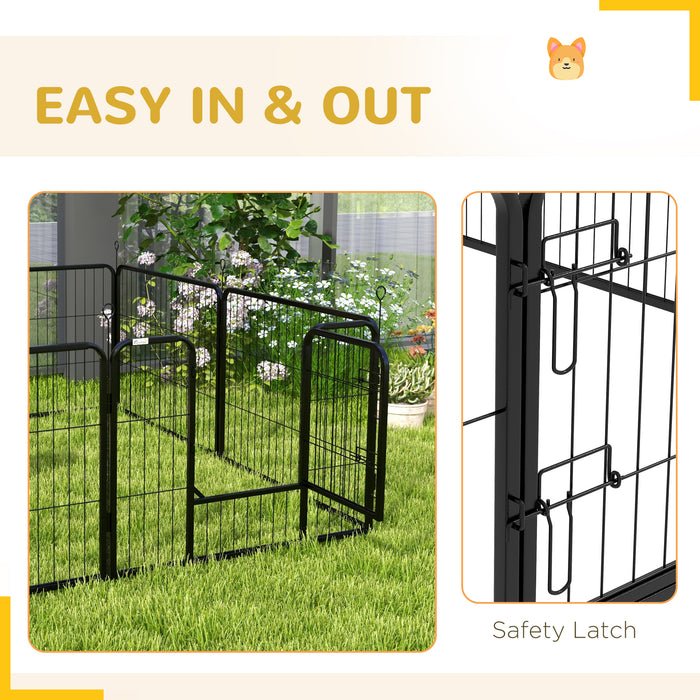 Heavy-Duty Steel Dog Playpen - 8-Panel Pet Enclosure for Puppies & Small Dogs - Secure Exercise and Play Area for Pets