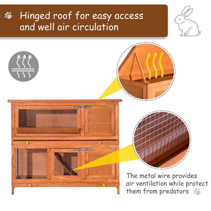 H-Sauce 100 cm - Spacious, Durable Yellow Rabbit Cage - Ideal Home for Pet Rabbits