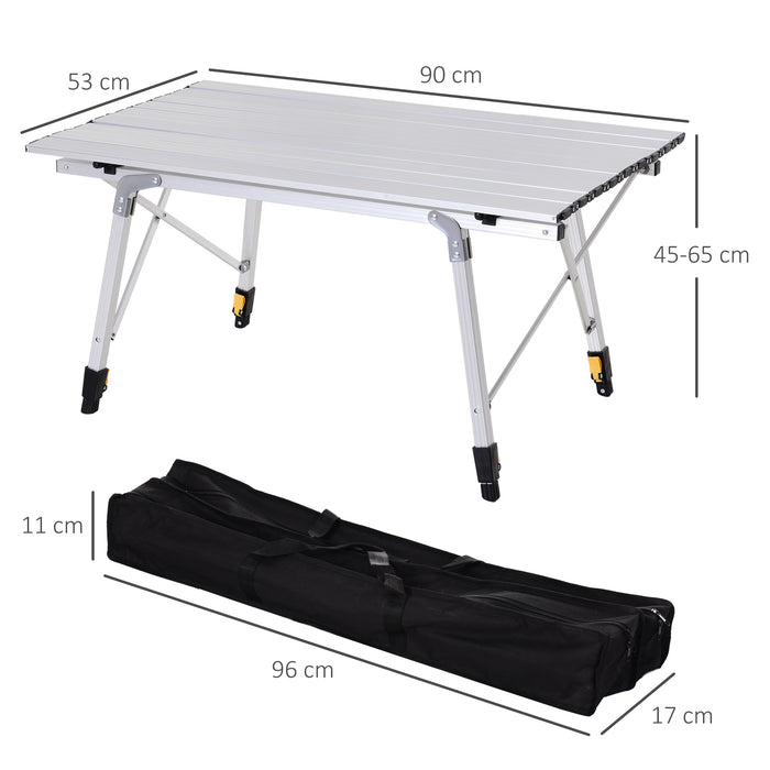 Aluminum Folding Picnic Table, 3FT - Portable and Lightweight with Roll-Up Top - Ideal for Camping, BBQs, and Outdoor Activities
