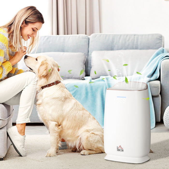 Whisper-Quiet Bedroom Air Purifier - 3-Stage Carbon HEPA Filter, Air Quality Monitor & 4-Speed Fan - Eliminates Smoke, Dust, and Pollen for Cleaner Breathing