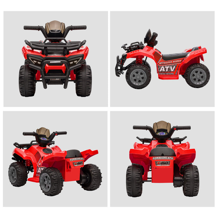 Kids ATV Ride-On Motorcycle - 6V Battery Powered Four Wheeler with Real Working Headlights - Perfect for Toddlers 18-36 Months, Red