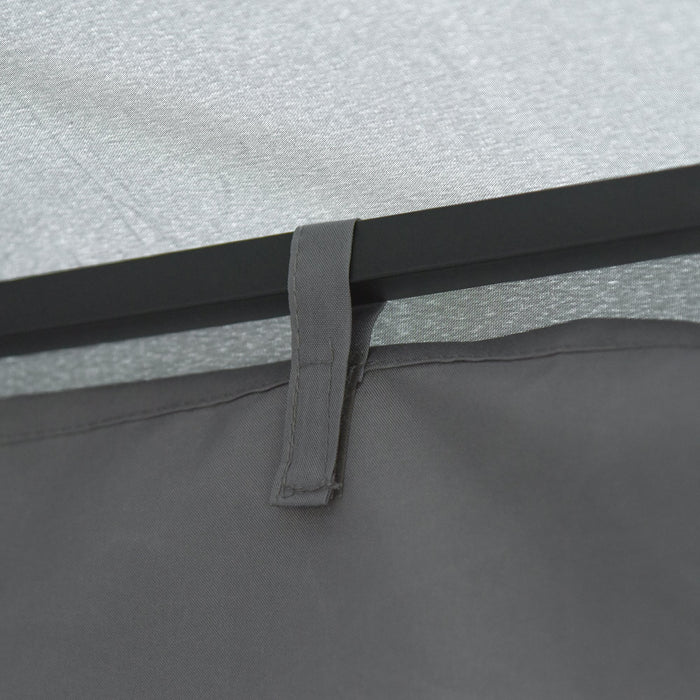 3 x 3 m Garden Metal Gazebo - Patio Wedding Party Marquee with Canopy, Shelter, and Sidewalls in Dark Grey - Ideal for Outdoor Celebrations and Gatherings