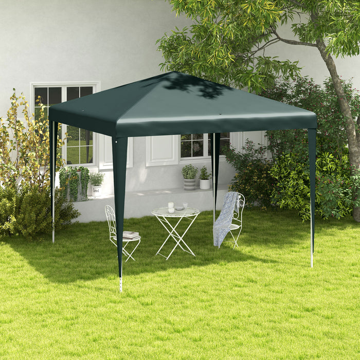 Garden Gazebo Marquee - 2.7m x 2.7m Outdoor Party Tent with Wedding Canopy, Dark Green - Perfect for Parties, Ceremonies, and Events