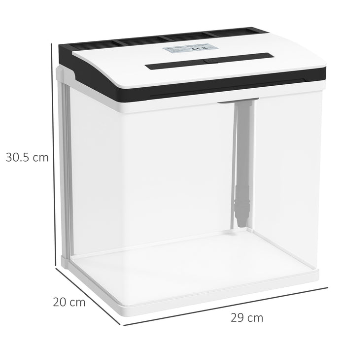 13L Glass Aquarium Fish Tank - Complete Set with Filter & LED Lighting for Aquatic Pets - Perfect for Betta, Guppy, Mini Parrot Fish & Shrimp, Dimensions: 29x20x30.5cm