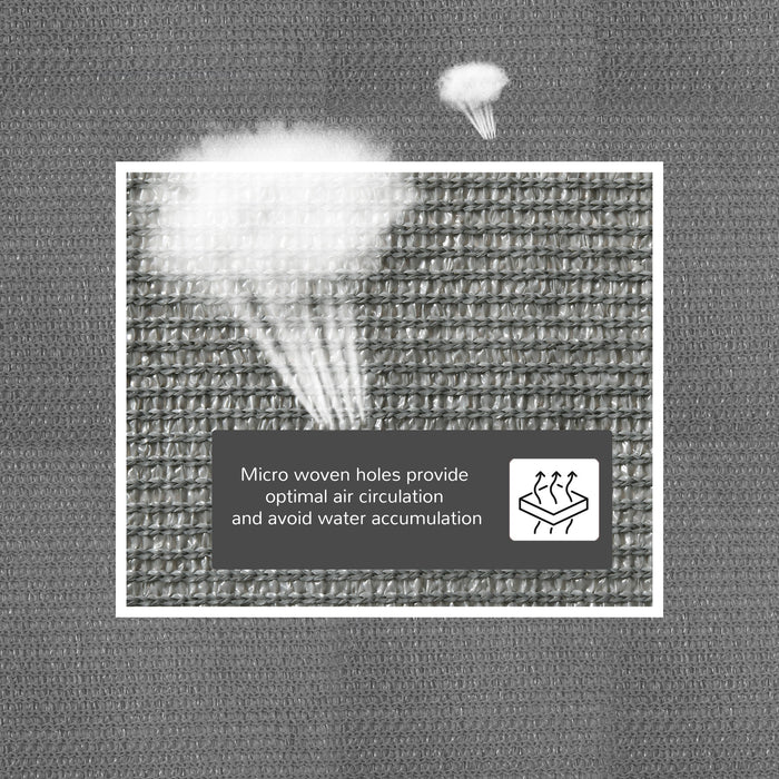 Sun Shade Sail 4x3m Rectangle Canopy - UV Protective Outdoor Sunscreen Awning with Mounting Ropes, Charcoal Grey - Ideal for Garden, Patio, Party Shelter