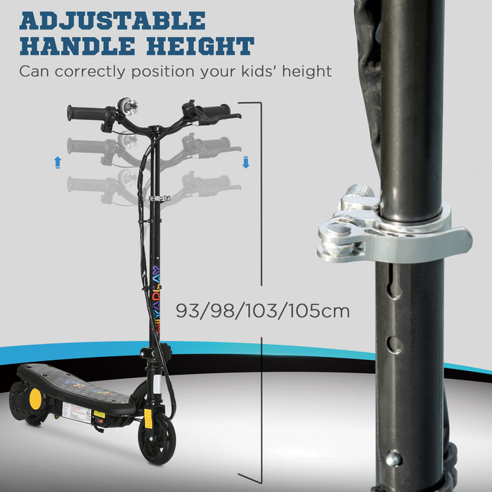 Foldable Electric Scooter with LED Headlight - Ideal Transport for Kids Aged 7-14 - Stylish Black Design for Young Commuters