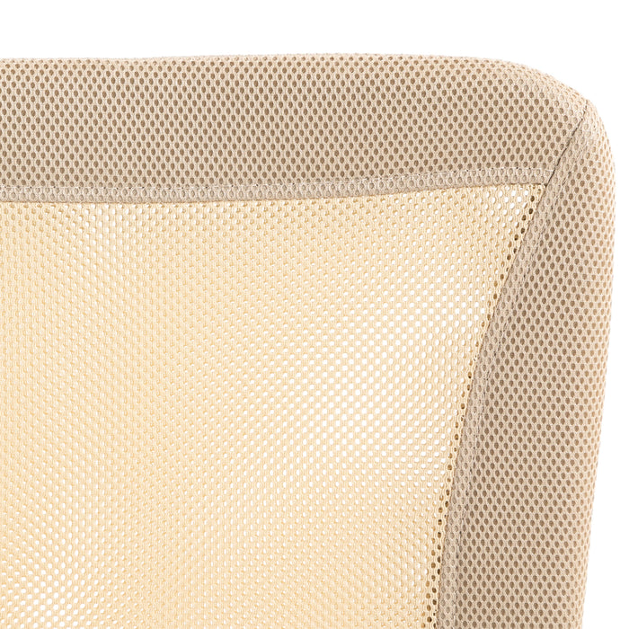 Mesh Office Chair with Adjustable Height - Armless Swivel Desk Chair with Wheels - Ideal for Study & Work Comfort, Beige