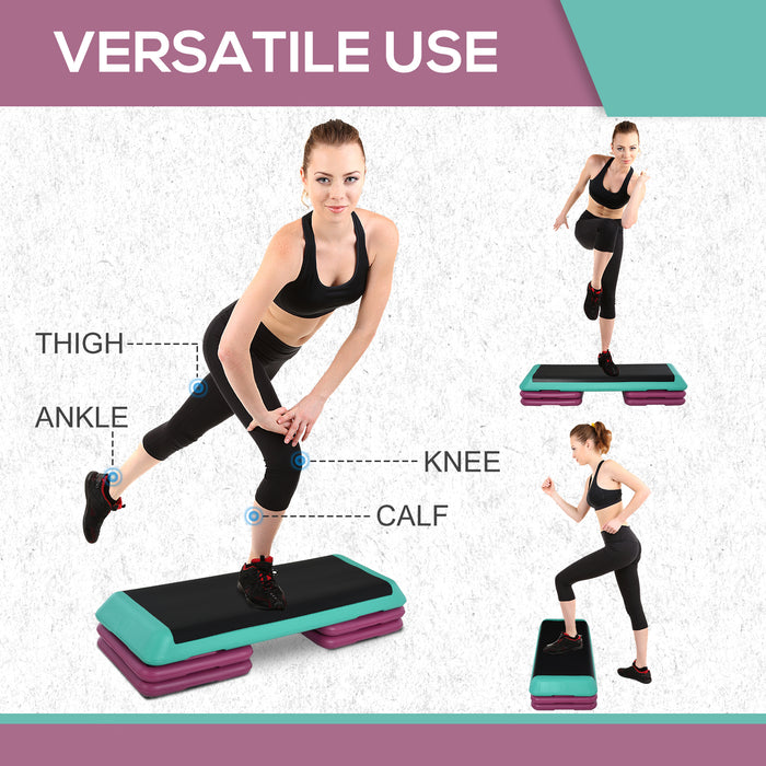 3-Level Adjustable Aerobic Stepper - 10/15/20cm Exercise Platform with Non-Slip Surface - Home and Office Fitness, Indoor/Outdoor Workout Equipment