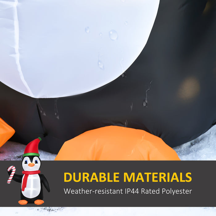 Inflatable 2.5m Christmas Penguin with Candy Cane - LED-Lit Blow-Up Yard Decor - Perfect for Holiday Outdoor Display