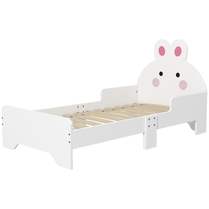 Rabbit-Themed Toddler Bed Frame - Adorable White Bunny Design with Sturdy Construction - Perfect Transitional Sleeping Solution for Young Children