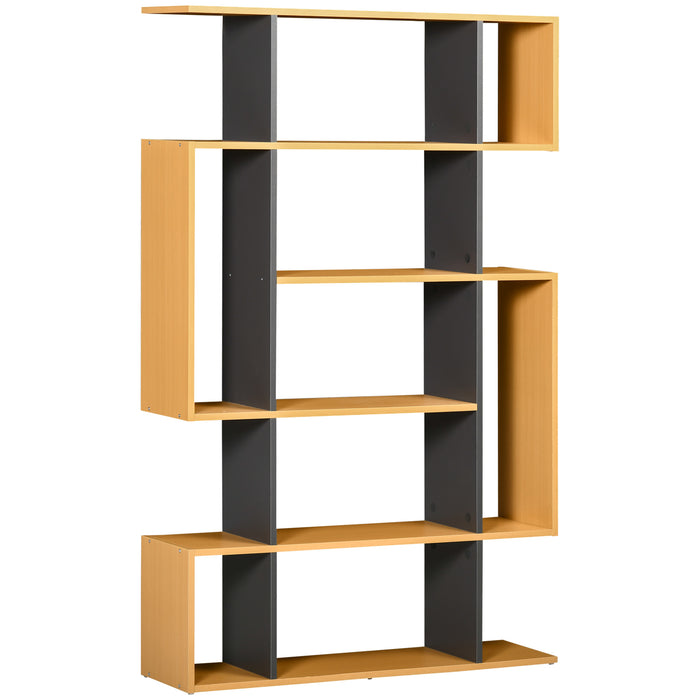 5-Tier Modern Bookcase with 13 Open Shelves - Freestanding Decorative Storage for Home Office, Study - Natural Wood Look for Organized Spaces