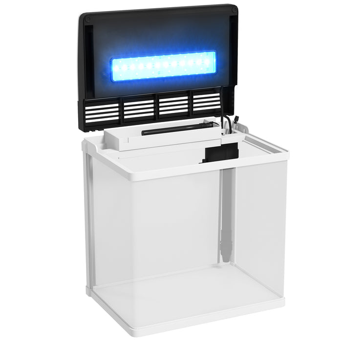 13L Glass Aquarium Fish Tank - Complete Set with Filter & LED Lighting for Aquatic Pets - Perfect for Betta, Guppy, Mini Parrot Fish & Shrimp, Dimensions: 29x20x30.5cm