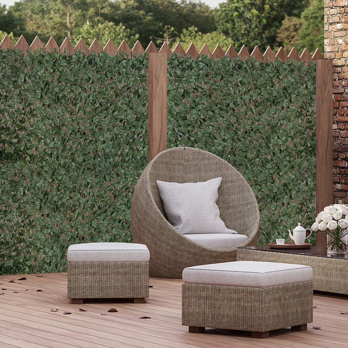 2m x 1m Retractable Expanding Trellis Fence Set - 4 Pcs, Artificial Plant Decor for Garden Privacy - Telescopic Hedge for Outdoor Screening and Greenery Wall Decoration