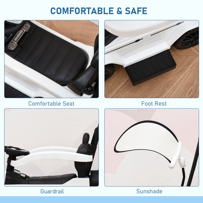 Mercedes-Benz G350 - Kids' Ride-On Push Car with Horn & Steering Wheel - Foot-Powered Slider Stroller for Toddlers, No Batteries Required, in White