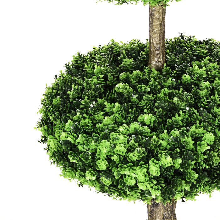 Artificial Boxwood Ball Topiary Trees Set of 2 - 110cm Lifelike Faux Plants in Decorative Pots - Ideal for Indoor & Outdoor Home Decor Enhancements