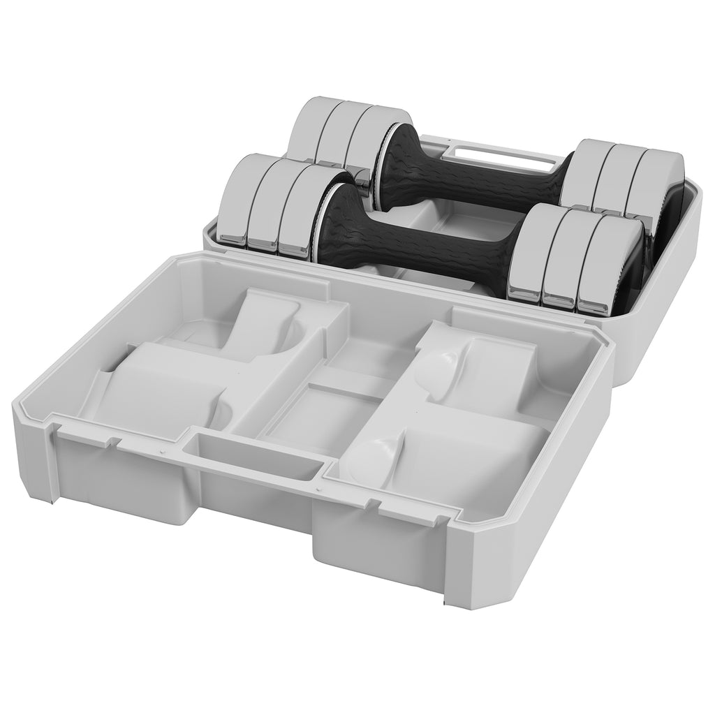 Adjustable Dumbbell Set – 20kg Total with Convenient Storage Box – Home Gym Equipment for Strength Training